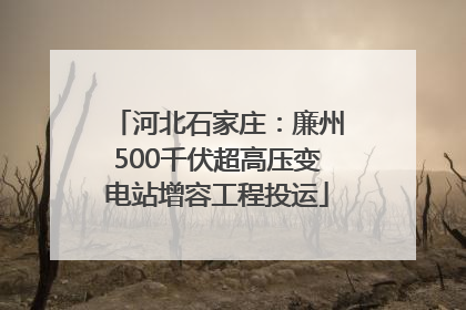 河北石家庄：廉州500千伏超高压变电站增容工程投运